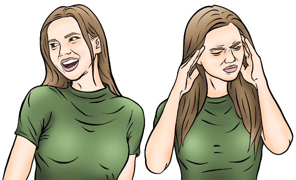 Illustration of woman having a rough time
